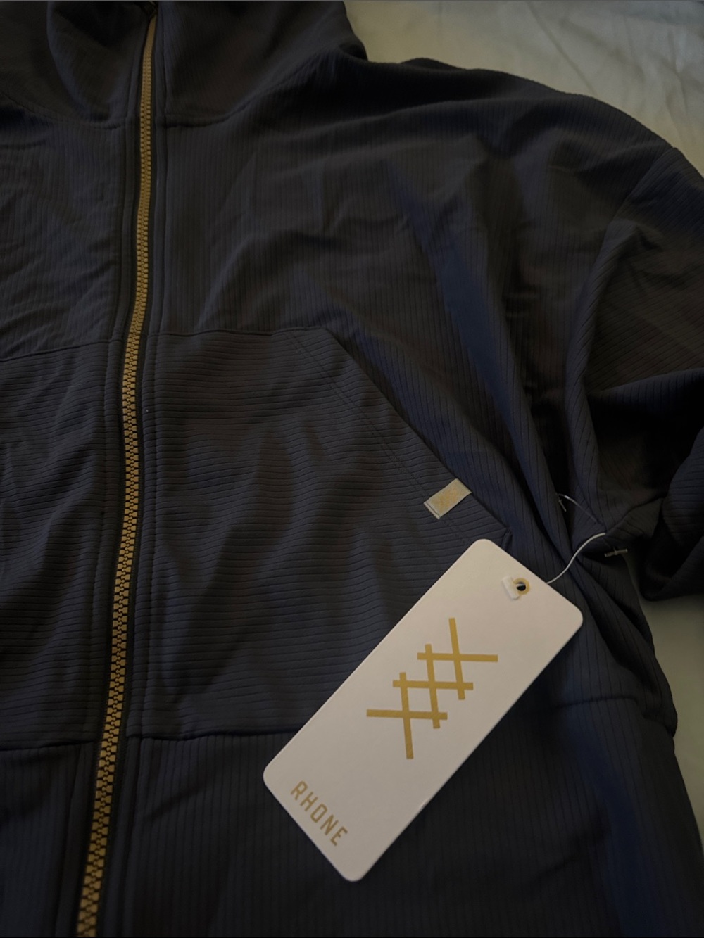 RHONE Navy Ripone Ripple Full Zip Jacket - Picture 3 of 3